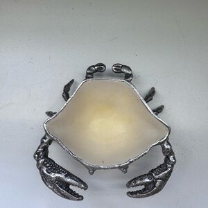Silver Metal Crab-Shaped Hand Soap Holder Bowl